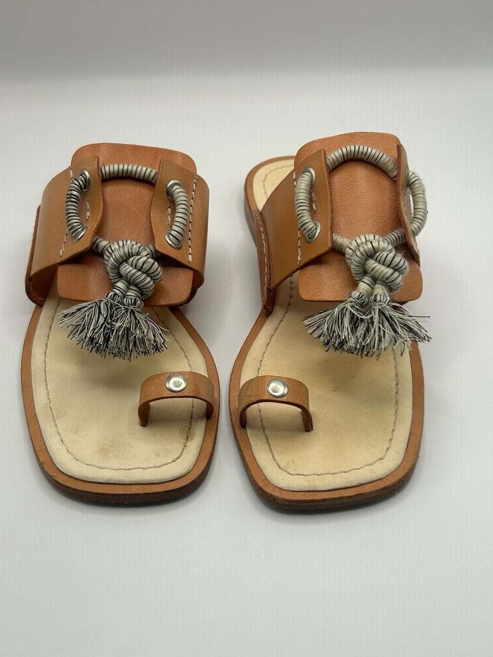Free People Maui Leather Toe-Post Slide Sandals